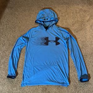 Under Armour hooded blue long sleeve shirt